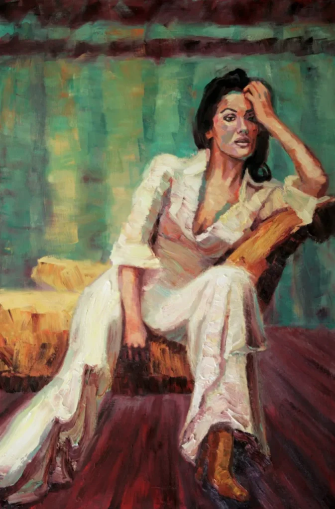 Malerei von Gabriele Drexler: „Anna Netrebko“, Öl auf Leinwand (180 x 130 cm, 2013)